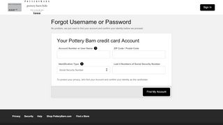 
                            7. Pottery Barn credit card - Forgot Username or …