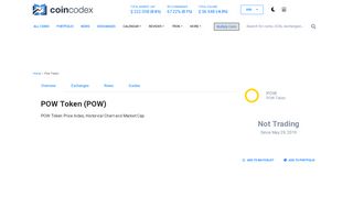 
                            7. POW Token (POW) Price, Chart, Value & Market Cap | CoinCodex