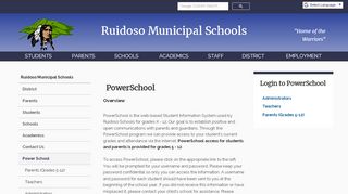 
                            11. Power School - Ruidoso Municipal Schools