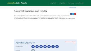 
                            7. Powerball Results | Australian Lotto Results