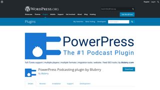 
                            3. PowerPress Podcasting plugin by Blubrry - WordPress.org