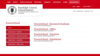 
                            3. PowerSchool / Home - Randolph Central School District