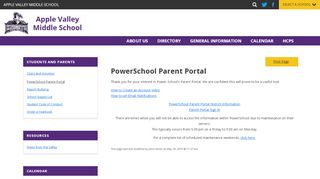 
                            2. PowerSchool Parent Portal – Apple Valley Middle School