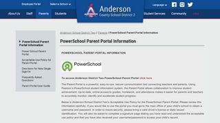 
                            7. PowerSchool Parent Portal Information - Anderson School District Two