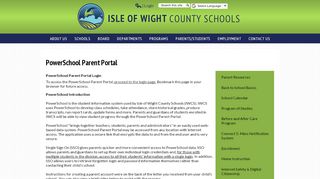 
                            2. PowerSchool Parent Portal - Miscellaneous - Isle of Wight ...