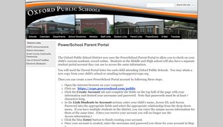 
                            1. PowerSchool Parent Portal - Oxford Public Schools