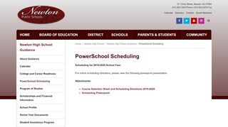 
                            5. PowerSchool Scheduling | Newton High School Guidance