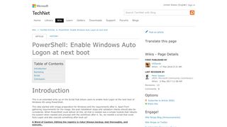 
                            1. PowerShell: Enable Windows Auto Logon at next boot - TechNet ...