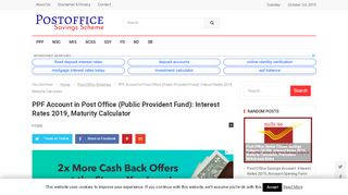 
                            3. PPF Account in Post Office (Public Provident Fund …