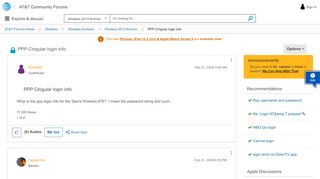 
                            8. PPP Cingular login info - AT&T Community