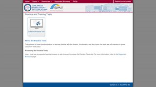 
                            4. Practice and Training Tests - Arkansas ELPA21 Portal