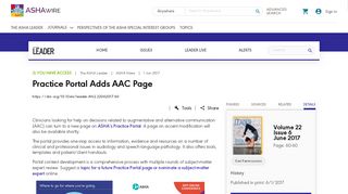 
                            1. Practice Portal Adds AAC Page | ASHA News Leader | ASHA ...