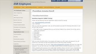 
                            5. Praesidium Armatus Enroll - ANR Employees