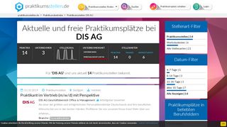 
                            5. Praktikum bei DIS AG – freie Praktikumsplätze bei …