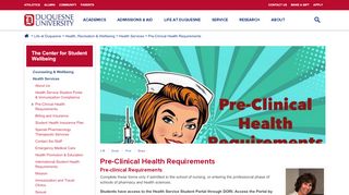 
                            3. Pre-Clinical Health Requirements | Duquesne University