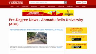 
                            6. Pre-Degree News - Ahmadu Bello University (ABU) - Myschool