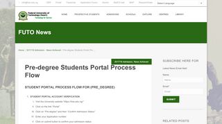 
                            1. Pre-degree Students Portal Process Flow - Federal University of ...