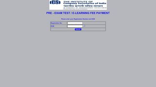 
                            1. pre - exam test / e-learning fee payment - ICSI