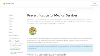 
                            6. Precertification for Medical Se | Lumity Knowledge Base