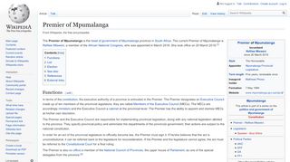 
                            9. Premier of Mpumalanga - Wikipedia