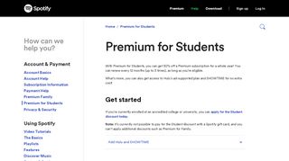 
                            1. Premium for Students - Spotify