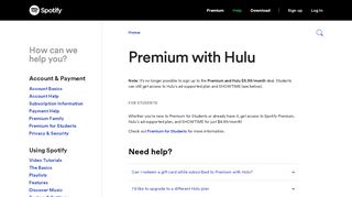 
                            4. Premium with Hulu - Spotify