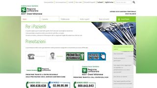 
                            2. Prenotazioni - Azienda Socio Sanitaria Territoriale - Ovest Milanese