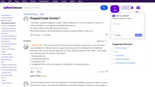 
                            7. Prepaid Code Center? | Yahoo Answers