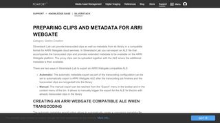 
                            4. Preparing Clips and Metadata for ARRI Webgate | Pomfort ...