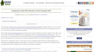 
                            11. Prepping for D&D With Obsidian Portal Campaign Wiki - GeekDad