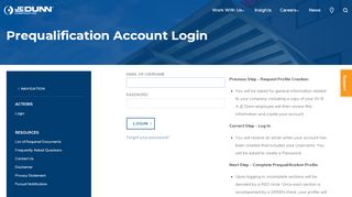 
                            4. Prequalification Account Login | JE Dunn Construction