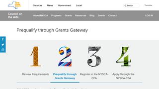 
                            9. Prequalify through Grants Gateway | NYSCA