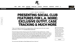 
                            2. Presenting Social Club Features for L.A. Noire: Exclusive ...