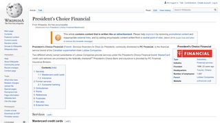 
                            9. President's Choice Financial - Wikipedia