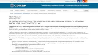 
                            10. Press Release: 2013 Duchenne Muscular Dystrophy Research Program