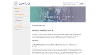 
                            5. Press Releases | Lowfoot