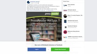 
                            6. PressReader connects you to the world's... - Brimbank Libraries ...