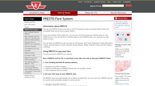 
                            5. PRESTO Fare System - ttc.ca