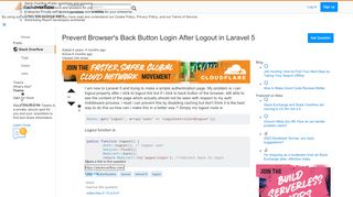 
                            1. Prevent Browser's Back Button Login After Logout in Laravel 5 ...
