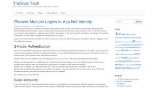 
                            8. Prevent Multiple Logins in Asp.Net Identity | Trailmax Tech