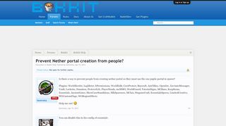 
                            1. Prevent Nether portal creation from people? | Bukkit Forums