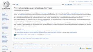 
                            4. Preventive maintenance checks and services - Wikipedia