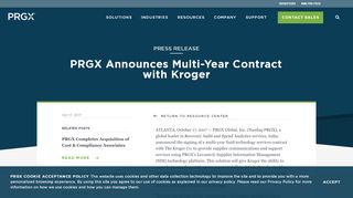 
                            7. PRGX Announces Multi-Year Contract with Kroger - PRGX