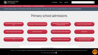 
                            4. Primary school admissions | Manchester City Council