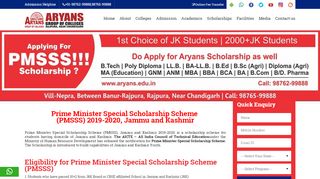 
                            5. Prime Minister Special Scholarship Scheme (PMSSS) 2019-2020 ...