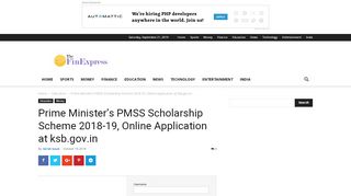 
                            6. Prime Minister’s PMSS Scholarship Scheme 2018 …