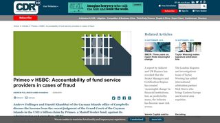 
                            7. Primeo v HSBC: Accountability of fund service providers in cases of ...