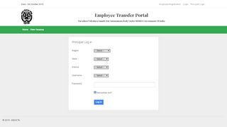
                            2. Principal Log in - nvs employees transfer portal