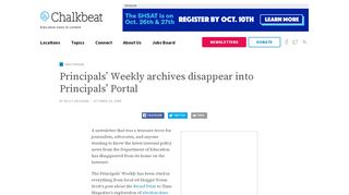 
                            5. Principals' Weekly archives disappear into Principals' Portal - Chalkbeat