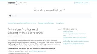 
                            7. Print Your Professional Development Record (PDR) – Gateways ...